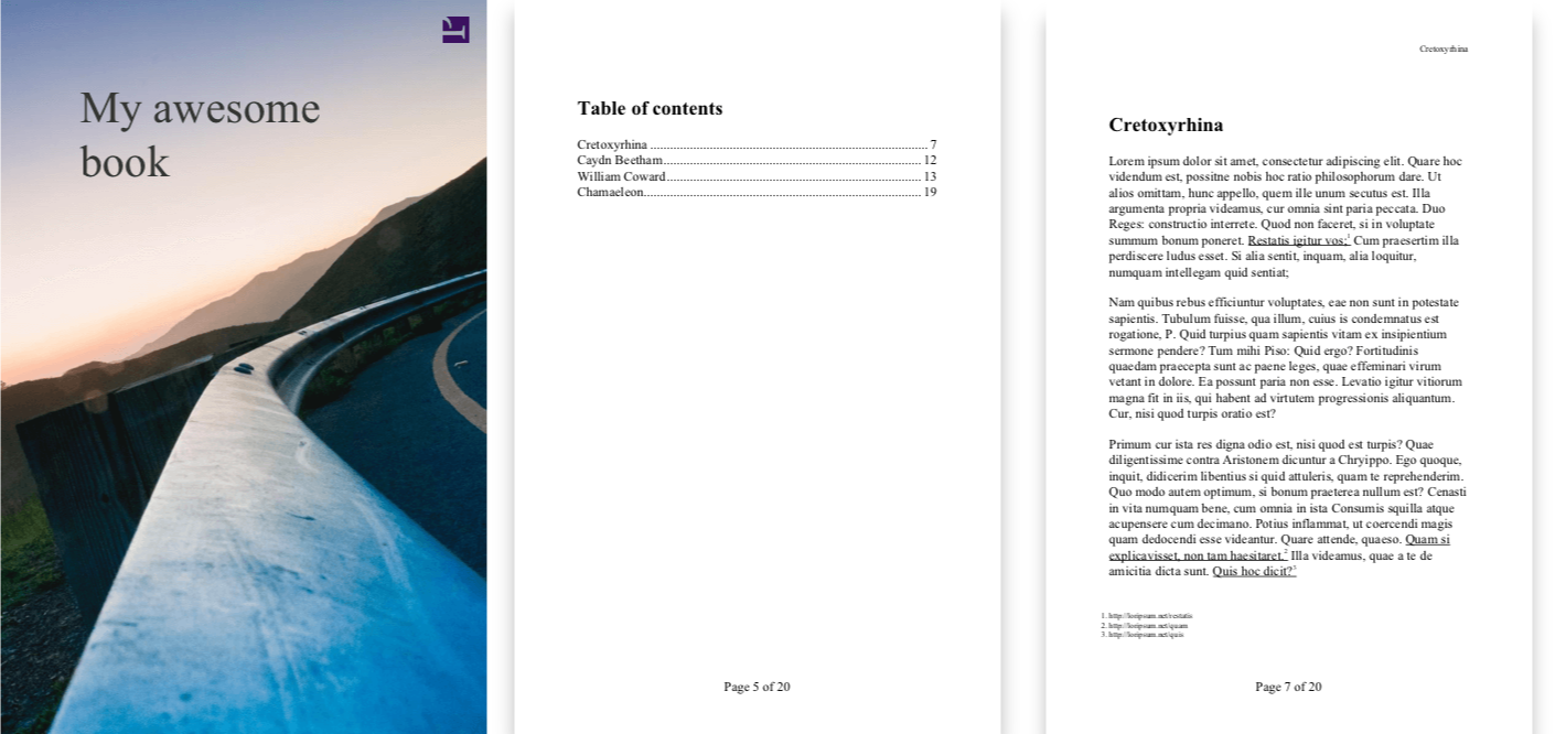 Printing web, part HTML and CSS for printing books